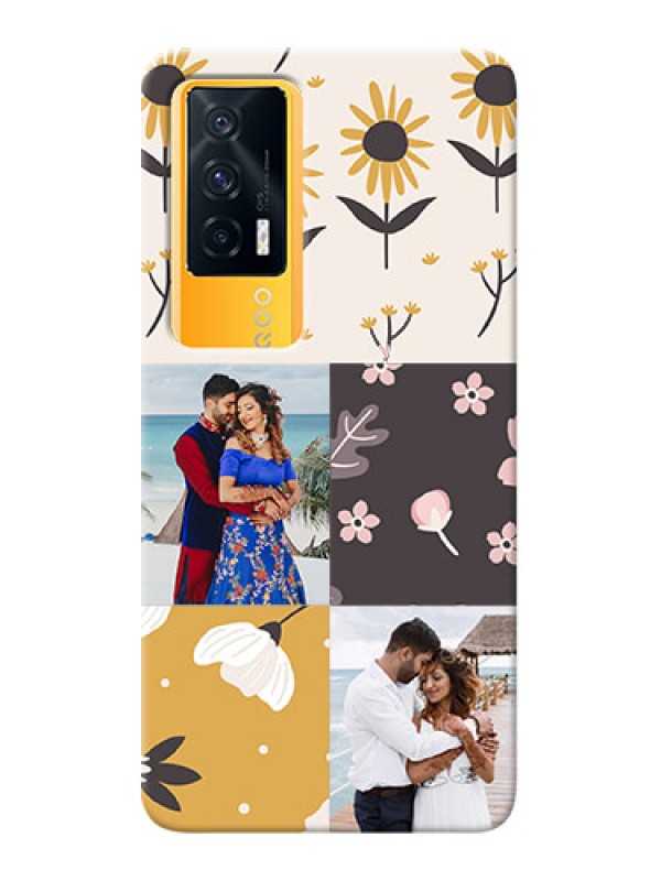 Custom IQOO 7 5G phone cases online: 3 Images with Floral Design