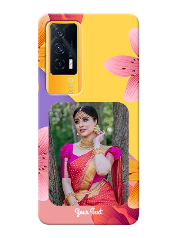 Custom IQOO 7 5G Mobile Covers: 3 Image With Vintage Floral Design