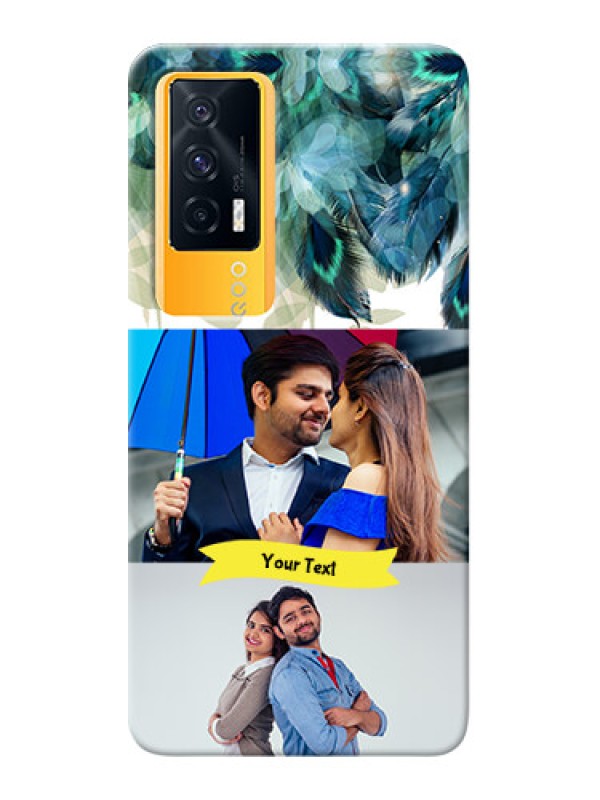 Custom IQOO 7 5G Phone Cases: Image with Boho Peacock Feather Design