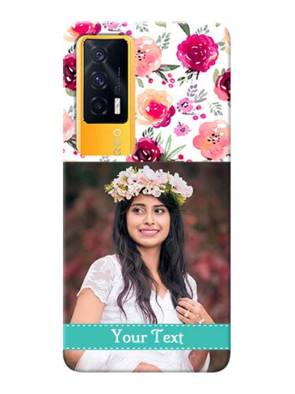 Custom IQOO 7 5G Personalized Mobile Cases: Watercolor Floral Design