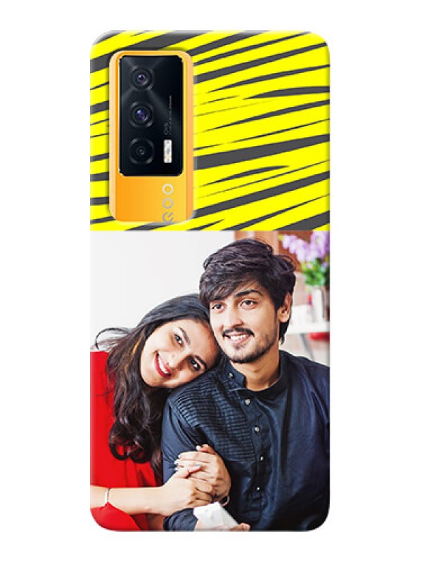 Custom IQOO 7 5G Personalised mobile covers: Yellow Abstract Design