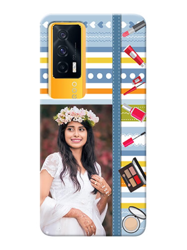 Custom IQOO 7 5G Personalized Mobile Cases: Makeup Icons Design