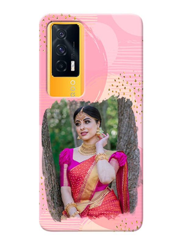 Custom IQOO 7 5G Phone Covers for Girls: Gold Glitter Splash Design