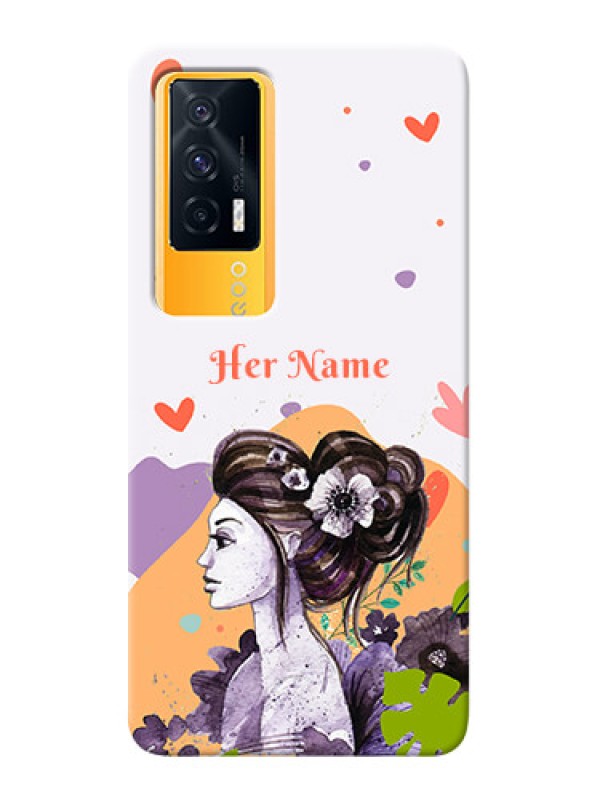 Custom iQOO 7 5G Custom Mobile Case with Woman And Nature Design