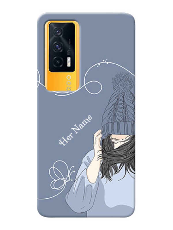 Custom iQOO 7 5G Custom Mobile Case with Girl in winter outfit Design