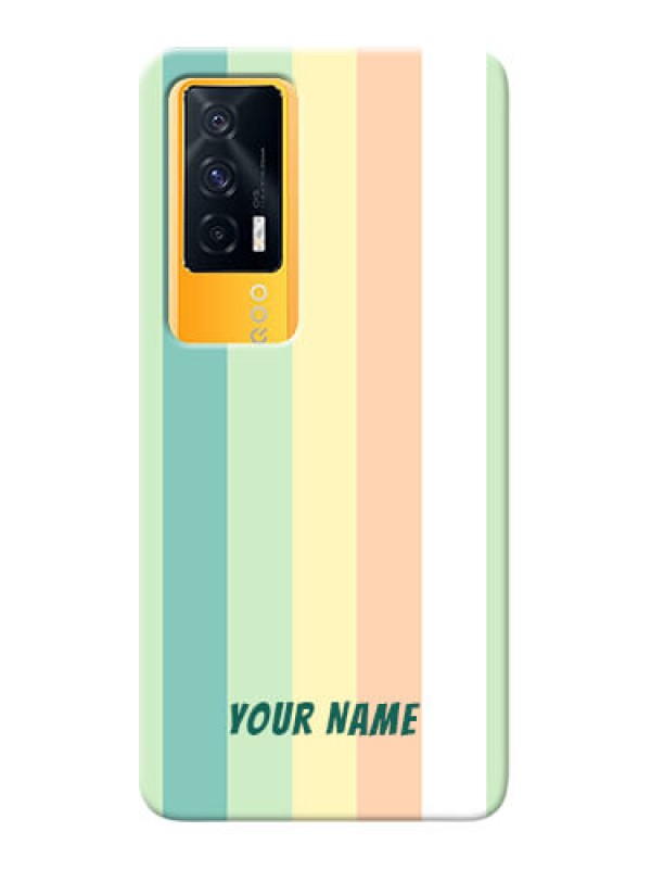 Custom iQOO 7 5G Back Covers: Multi-colour Stripes Design