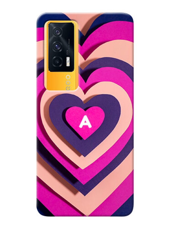 Custom iQOO 7 5G Custom Mobile Case with Cute Heart Pattern Design