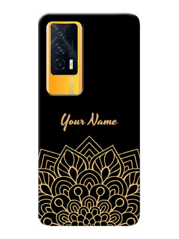 Custom iQOO 7 5G Back Covers: Golden mandala Design
