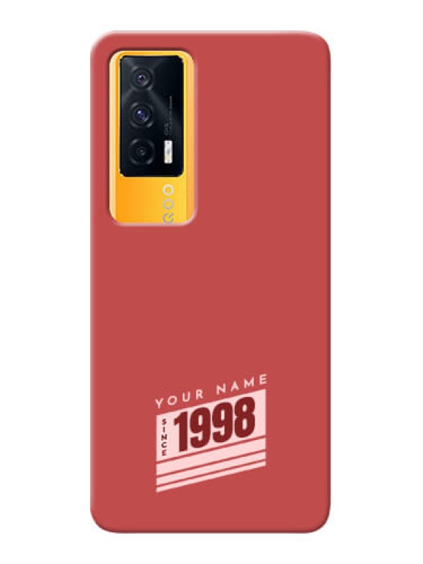 Custom iQOO 7 5G Phone Back Covers: Red custom year of birth Design