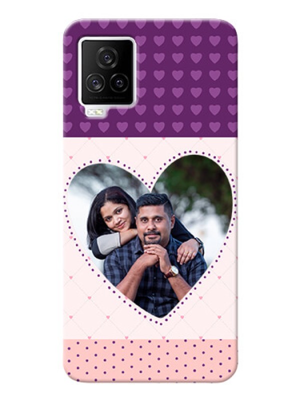 Custom IQOO 7 Legend 5G Mobile Back Covers: Violet Love Dots Design