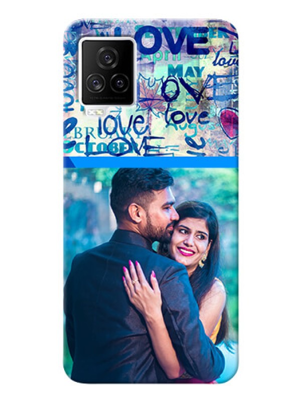 Custom IQOO 7 Legend 5G Mobile Covers Online: Colorful Love Design