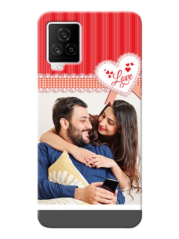 Custom IQOO 7 Legend 5G phone cases online: Red Love Pattern Design