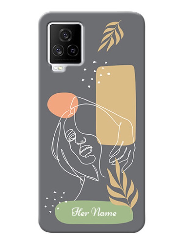 Custom iQOO 7 Legend 5G Phone Back Covers: Gazing Woman line art Design