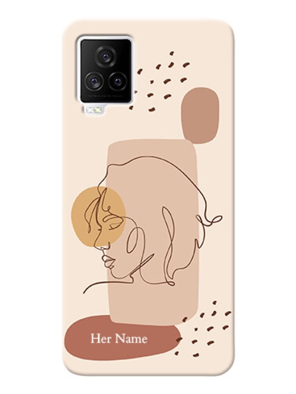 Custom iQOO 7 Legend 5G Custom Phone Covers: Calm Woman line art Design