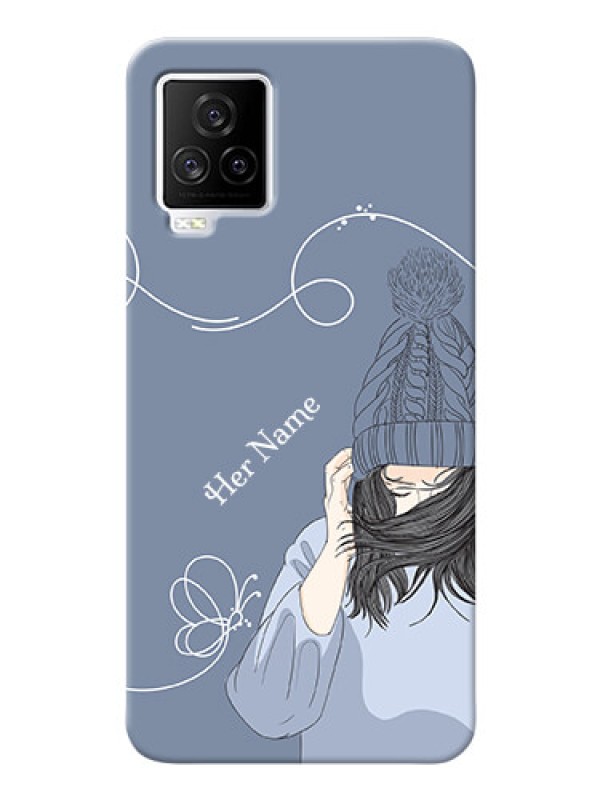 Custom iQOO 7 Legend 5G Custom Mobile Case with Girl in winter outfit Design