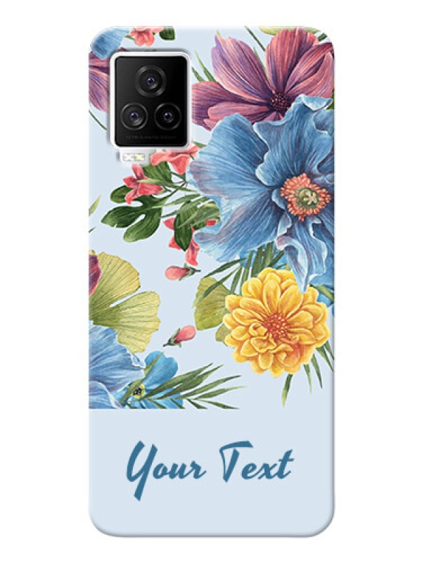 Custom iQOO 7 Legend 5G Custom Phone Cases: Stunning Watercolored Flowers Painting Design