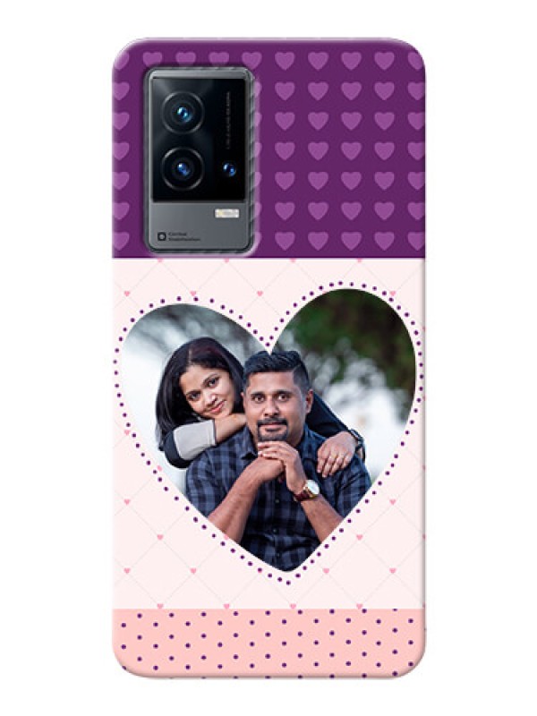 Custom iQOO 9 5G Mobile Back Covers: Violet Love Dots Design