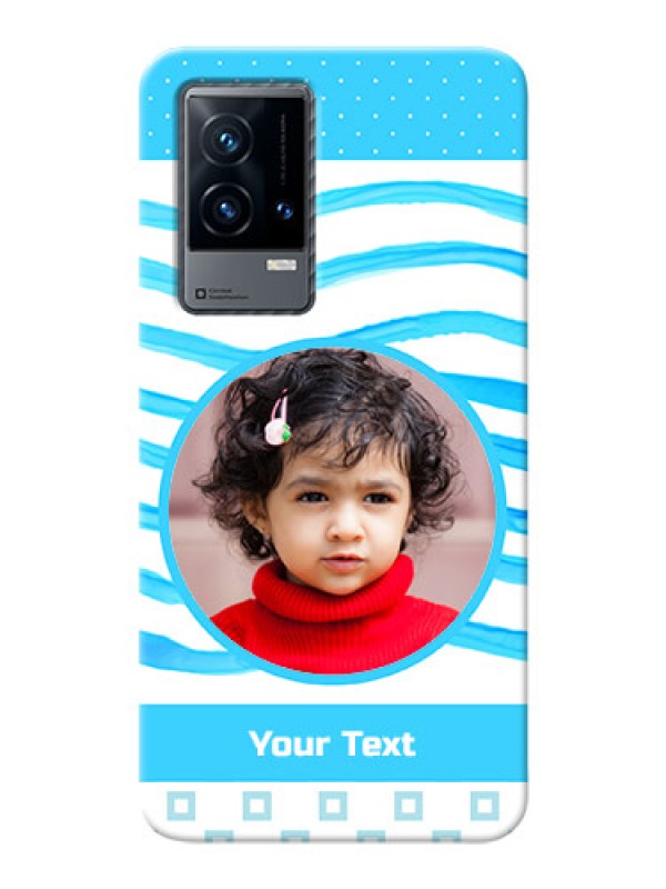 Custom iQOO 9 5G phone back covers: Simple Blue Case Design