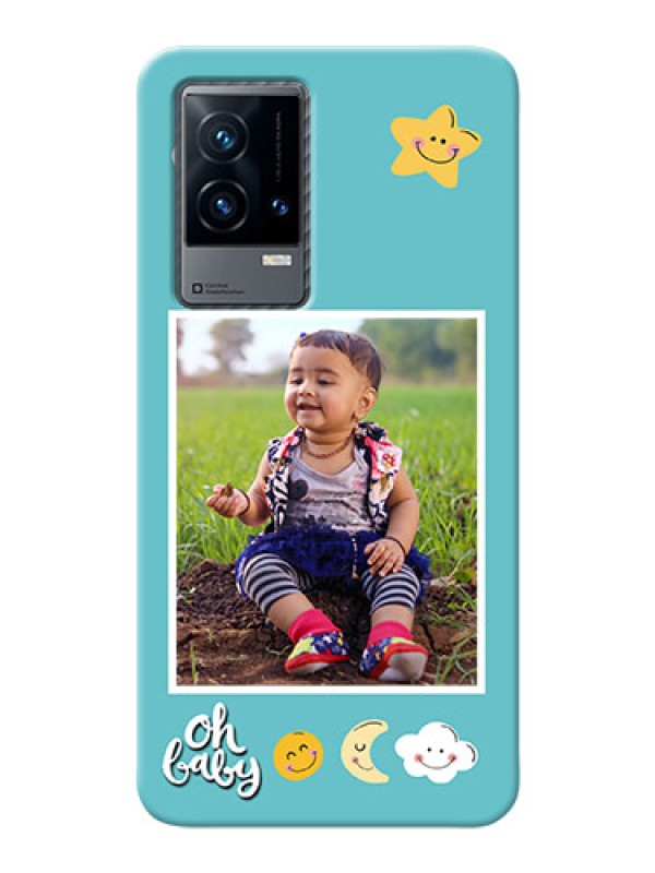Custom iQOO 9 5G Personalised Phone Cases: Smiley Kids Stars Design