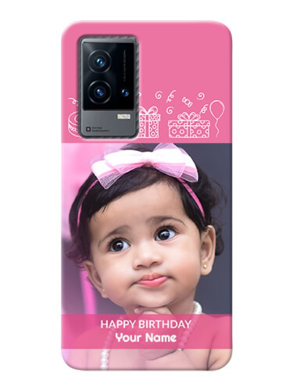 Custom iQOO 9 5G Custom Mobile Cover with Birthday Line Art Design