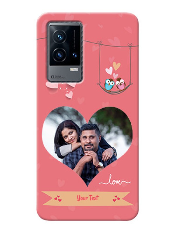 Custom iQOO 9 5G custom phone covers: Peach Color Love Design 