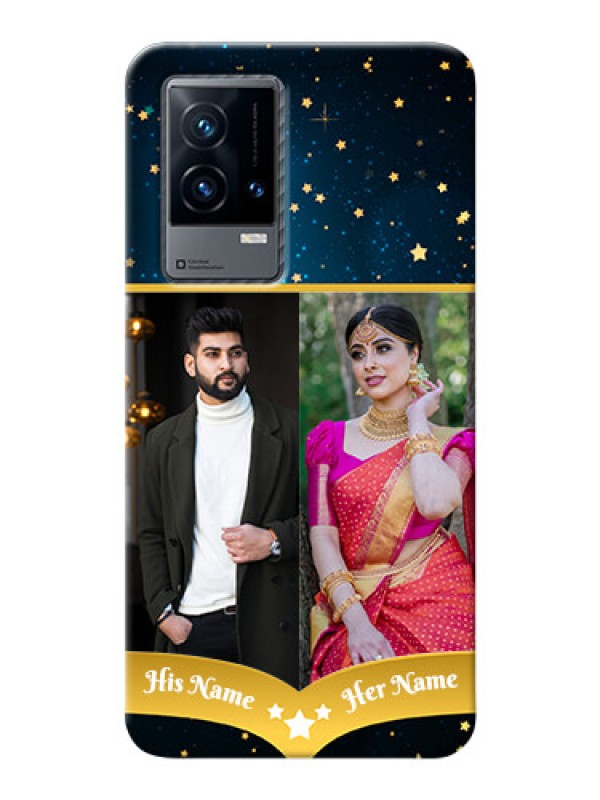 Custom iQOO 9 5G Mobile Covers Online: Galaxy Stars Backdrop Design