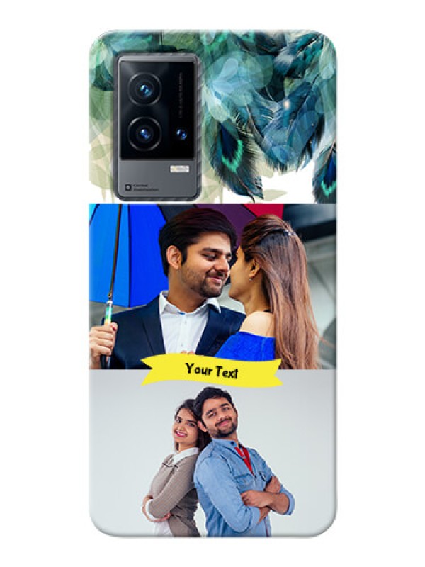 Custom iQOO 9 5G Phone Cases: Image with Boho Peacock Feather Design