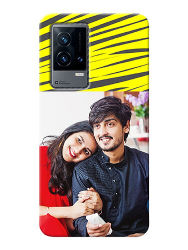 Custom iQOO 9 5G Personalised mobile covers: Yellow Abstract Design