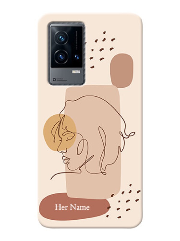 Custom iQOO 9 5G Custom Phone Covers: Calm Woman line art Design