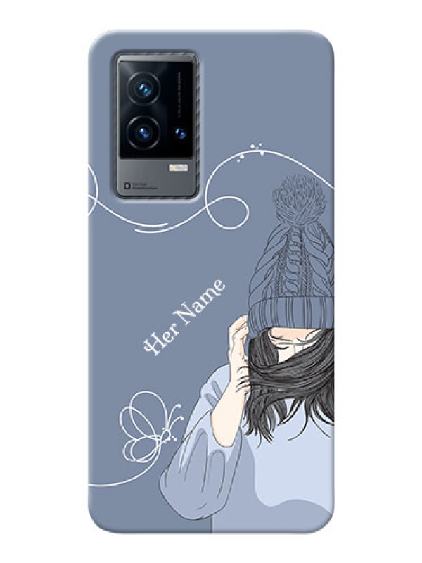 Custom iQOO 9 5G Custom Mobile Case with Girl in winter outfit Design