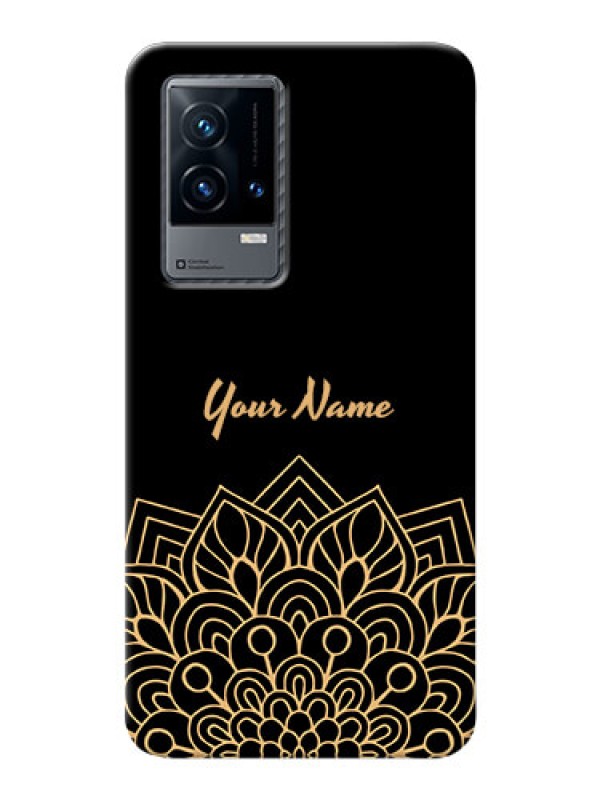Custom iQOO 9 5G Back Covers: Golden mandala Design