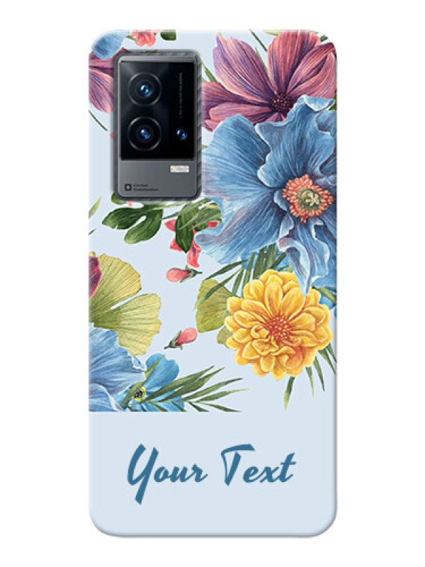 Custom iQOO 9 5G Custom Phone Cases: Stunning Watercolored Flowers Painting Design