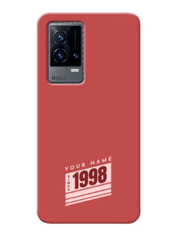 Custom iQOO 9 5G Phone Back Covers: Red custom year of birth Design
