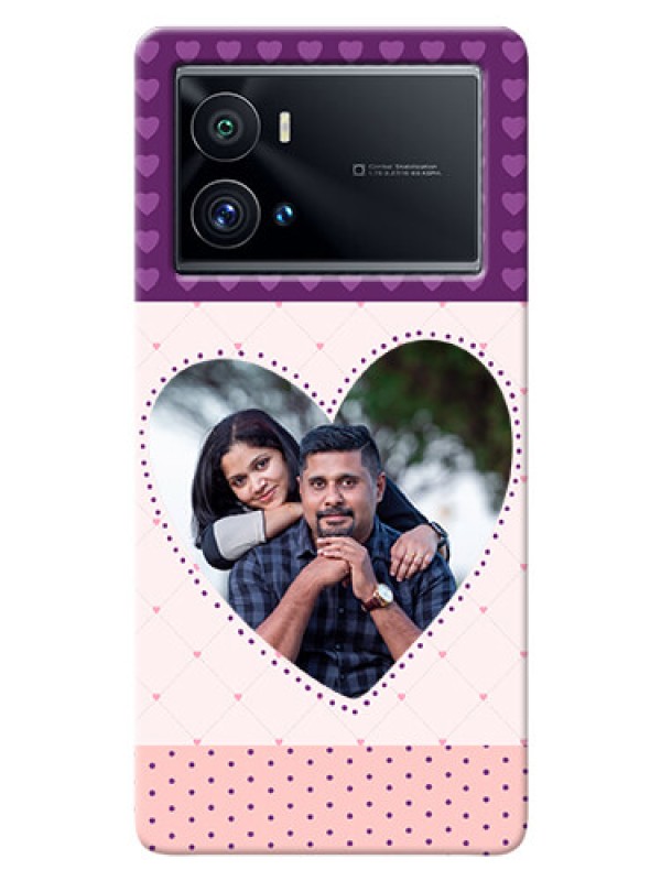 Custom iQOO 9 Pro 5G Mobile Back Covers: Violet Love Dots Design