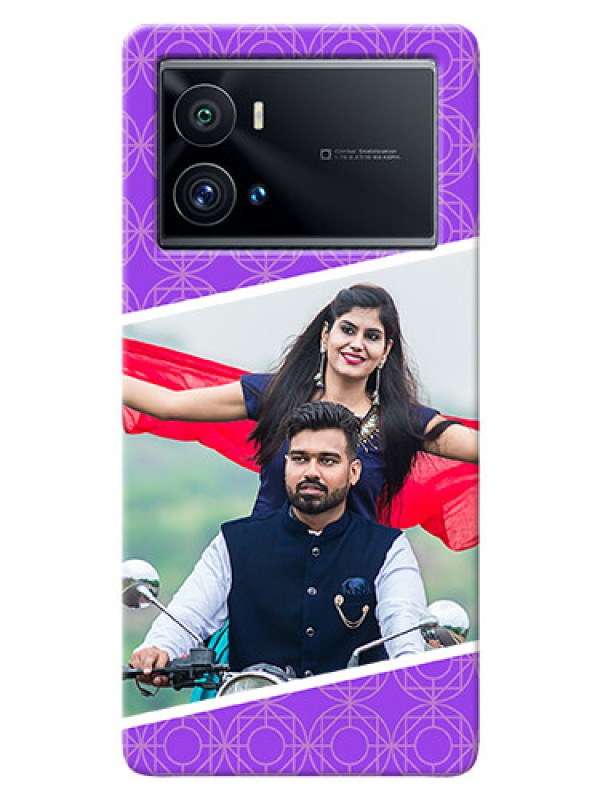 Custom iQOO 9 Pro 5G mobile back covers online: violet Pattern Design
