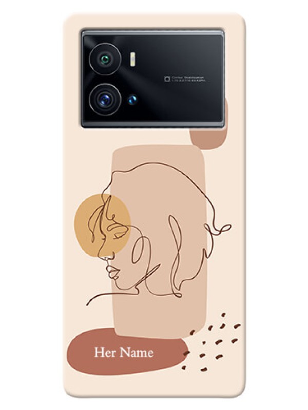 Custom iQOO 9 Pro 5G Custom Phone Covers: Calm Woman line art Design