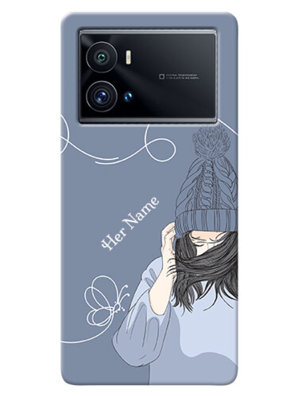 Custom iQOO 9 Pro 5G Custom Mobile Case with Girl in winter outfit Design