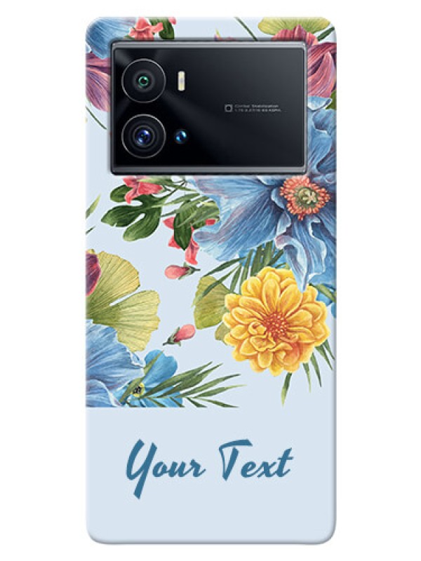 Custom iQOO 9 Pro 5G Custom Phone Cases: Stunning Watercolored Flowers Painting Design