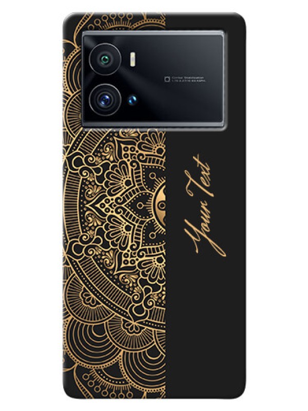 Custom iQOO 9 Pro 5G Back Covers: Mandala art with custom text Design