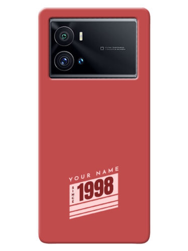 Custom iQOO 9 Pro 5G Phone Back Covers: Red custom year of birth Design