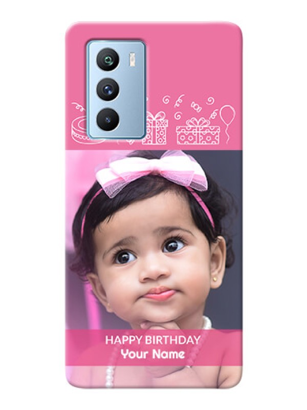 Custom iQOO 9 SE 5G Custom Mobile Cover with Birthday Line Art Design