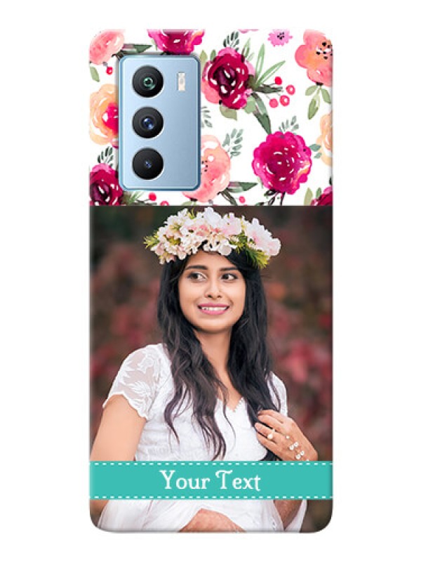 Custom iQOO 9 SE 5G Personalized Mobile Cases: Watercolor Floral Design