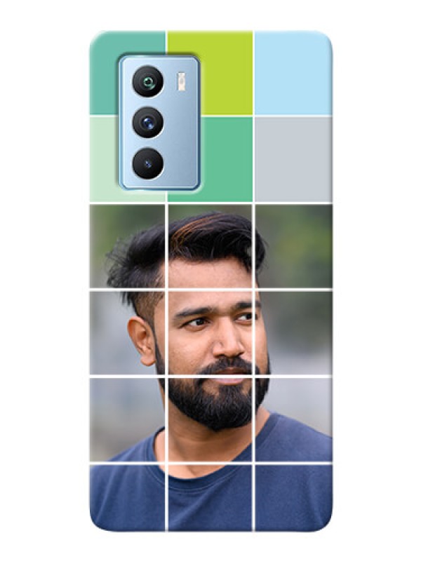 Custom iQOO 9 SE 5G personalised phone covers with white box pattern 