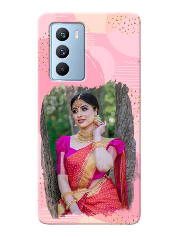 Custom iQOO 9 SE 5G Phone Covers for Girls: Gold Glitter Splash Design