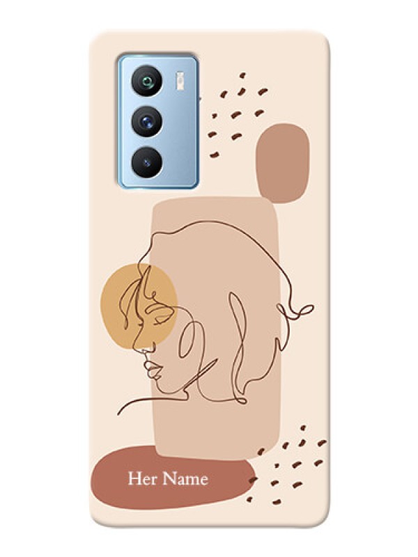 Custom iQOO 9 Se Custom Phone Covers: Calm Woman line art Design