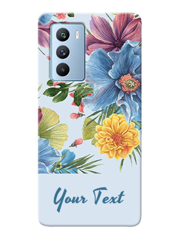 Custom iQOO 9 Se Custom Phone Cases: Stunning Watercolored Flowers Painting Design