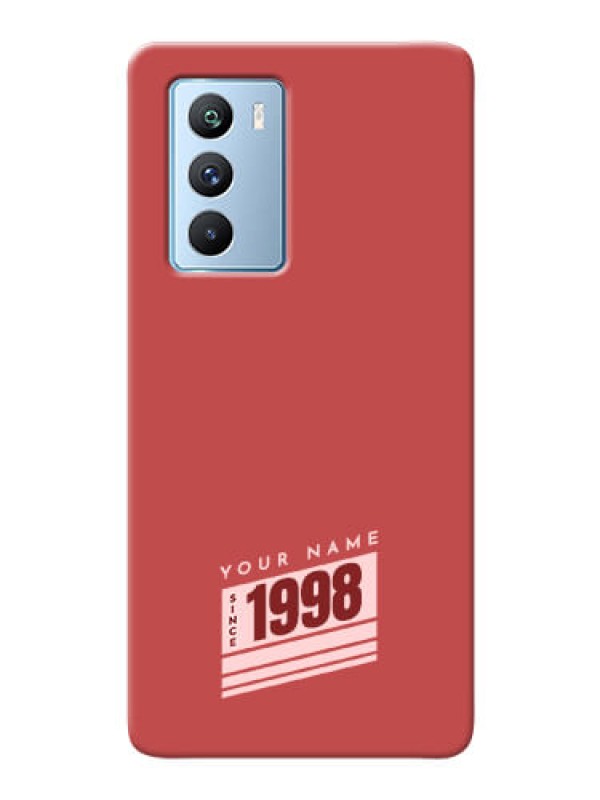 Custom iQOO 9 Se Phone Back Covers: Red custom year of birth Design