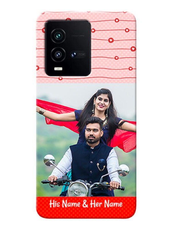 Custom iQOO 9T 5G Custom Phone Cases: Red Pattern Case Design
