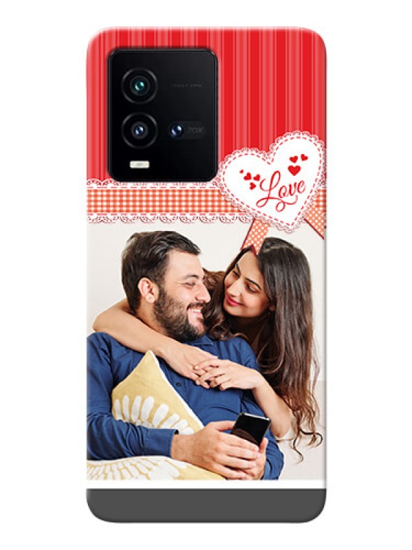 Custom iQOO 9T 5G phone cases online: Red Love Pattern Design