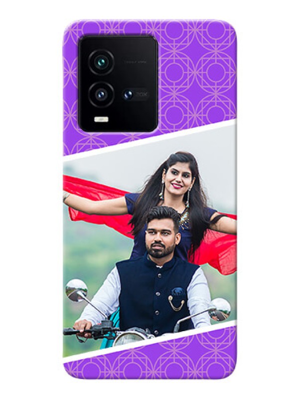 Custom iQOO 9T 5G mobile back covers online: violet Pattern Design